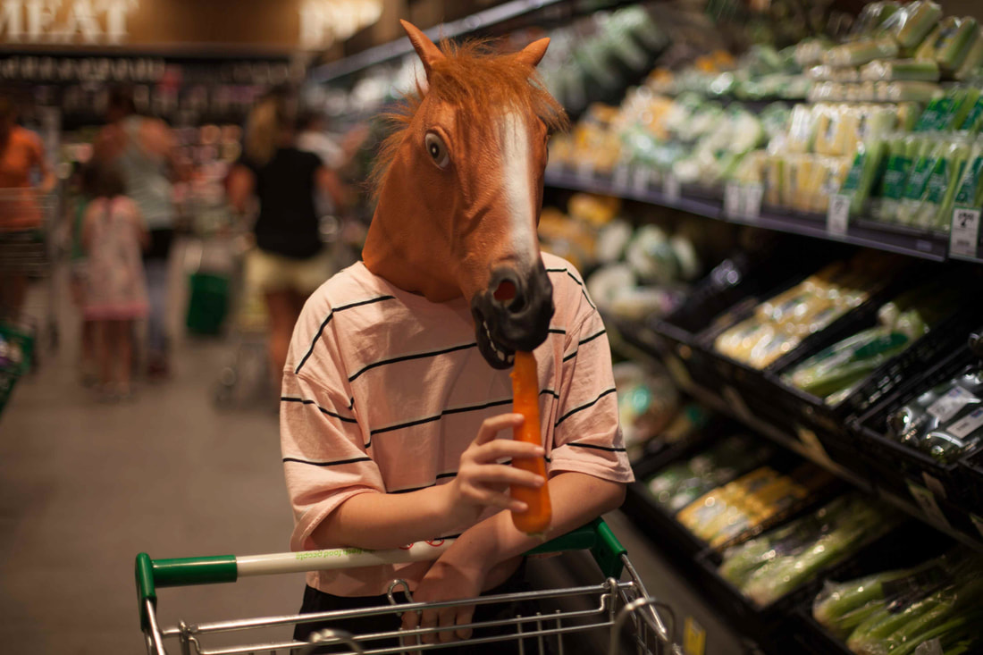 Horse in a supermarket